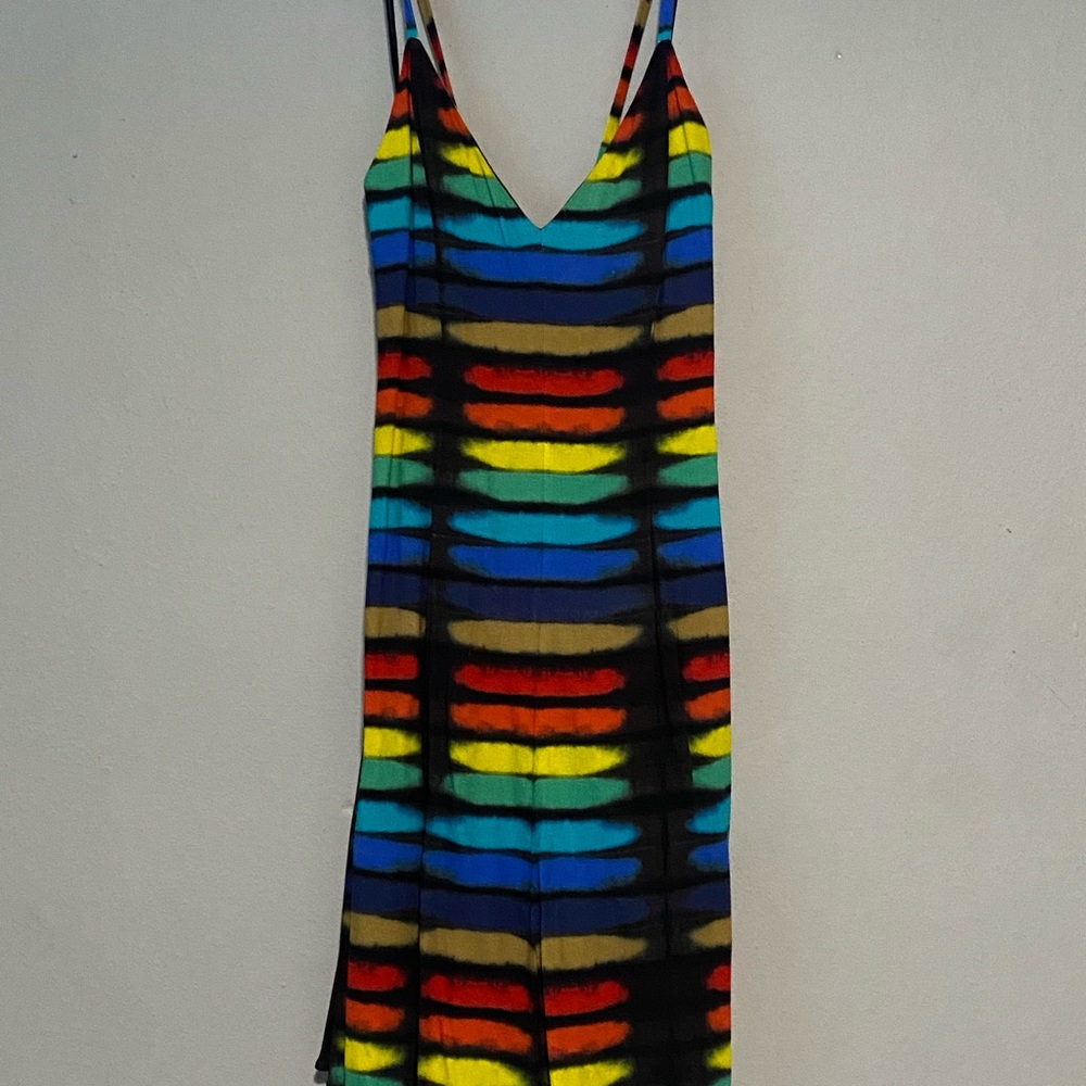 Alice and Olivia Rainbow Striped A-Line Women's Dress